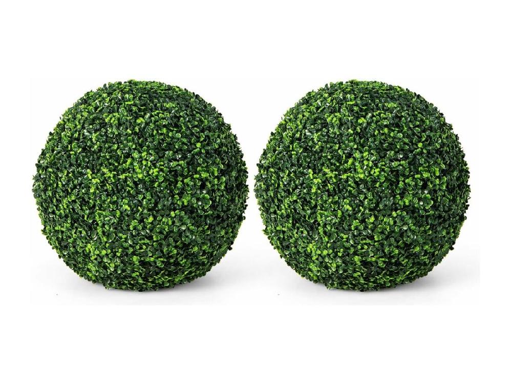 vente unique 2 Boules de Buis Artificielles 48 cm Résistantes aux UV Plantes en Boules de Faux Buis Sphères Décoratives pour Intérieur Extérieur de Porche Balcon Jardin Mariage