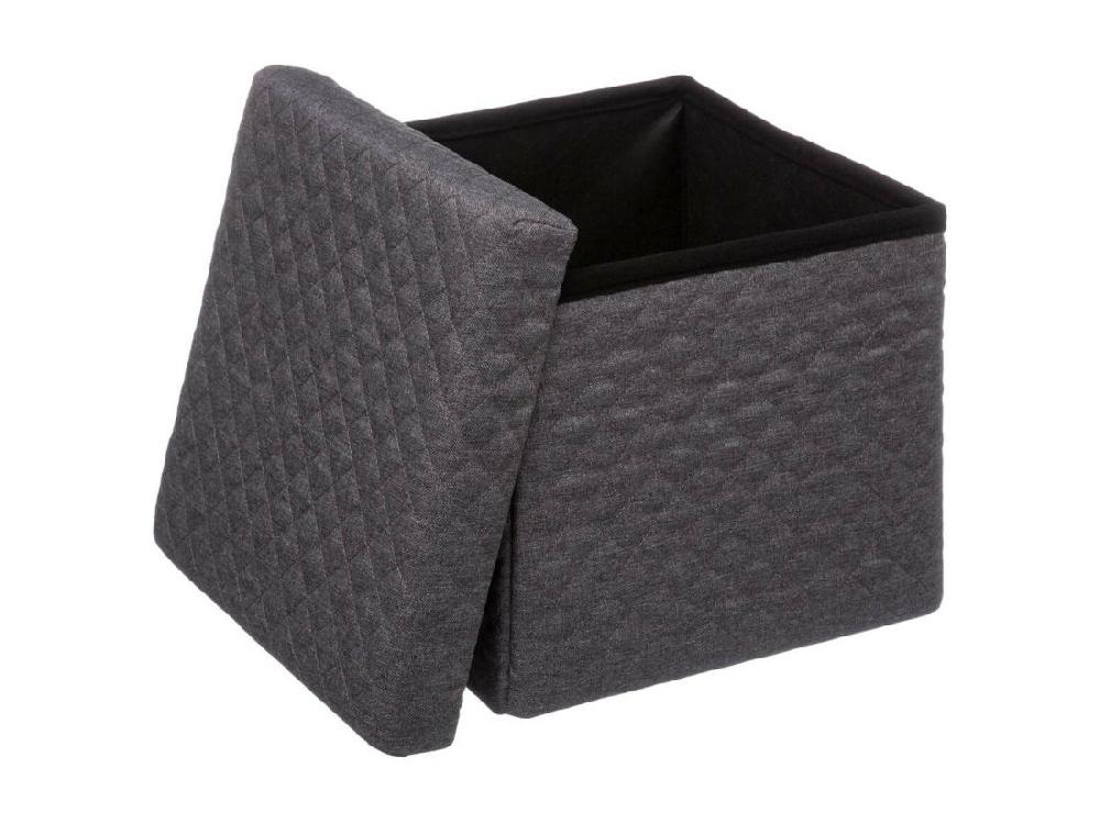 Vente Unique 2 En 1 Pouf Et Coffre De Rangement Gris Foncé 31 X 31 Cm