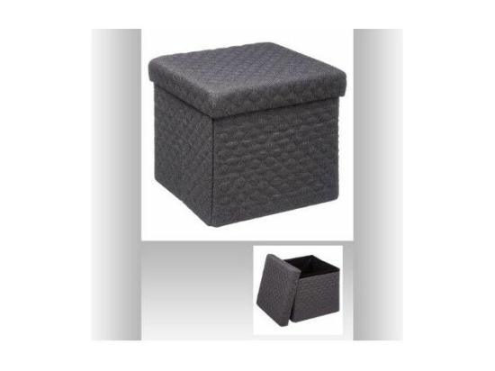 Vente Unique 2 En 1 Pouf Et Coffre De Rangement Gris Foncé 31 X 31 Cm