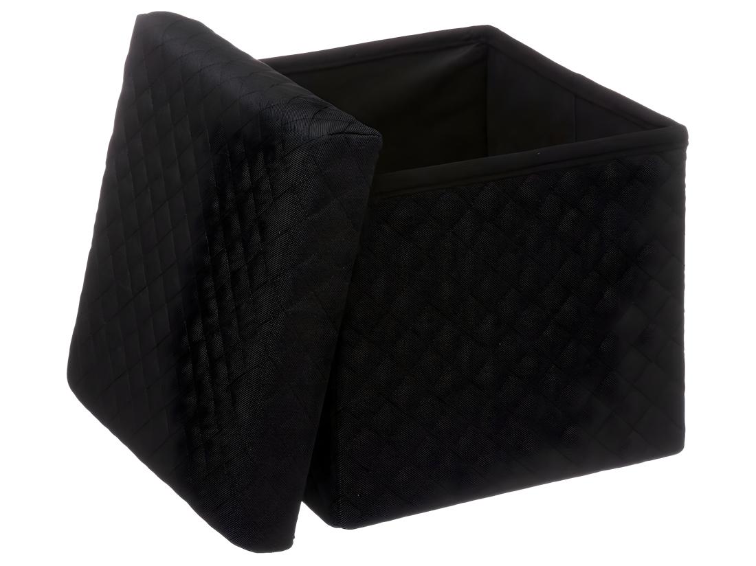 Vente Unique 2 En 1 Pouf Et Coffre De Rangement Noir 31 X 31 Cm