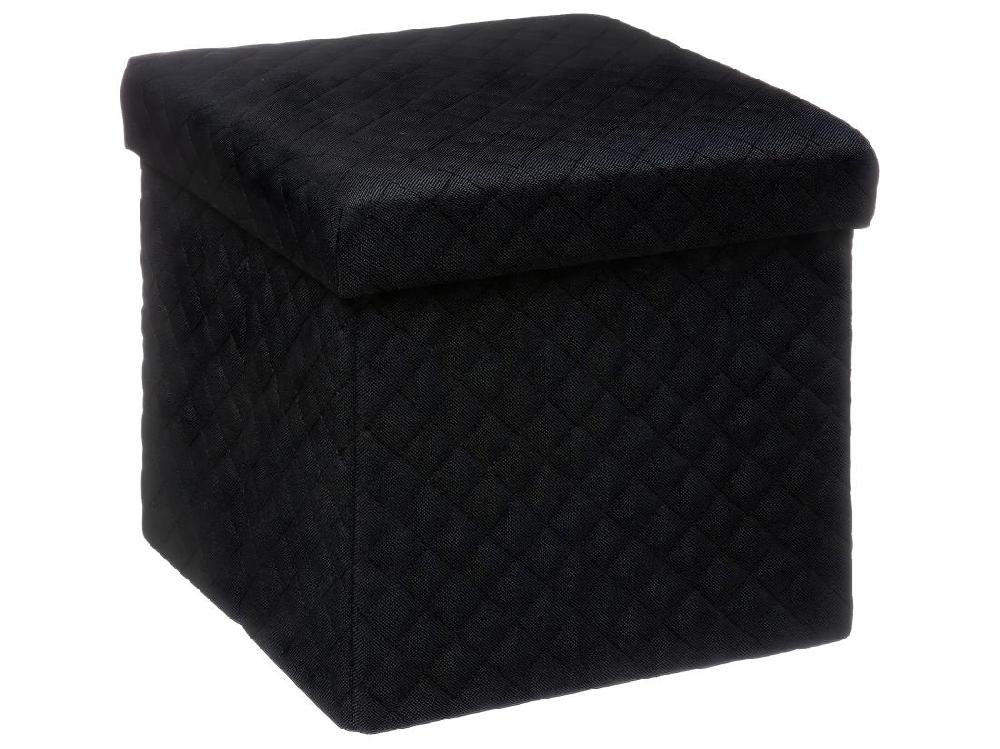 vente unique 2 en 1 Pouf et Coffre de rangement Noir 31 x 31 cm