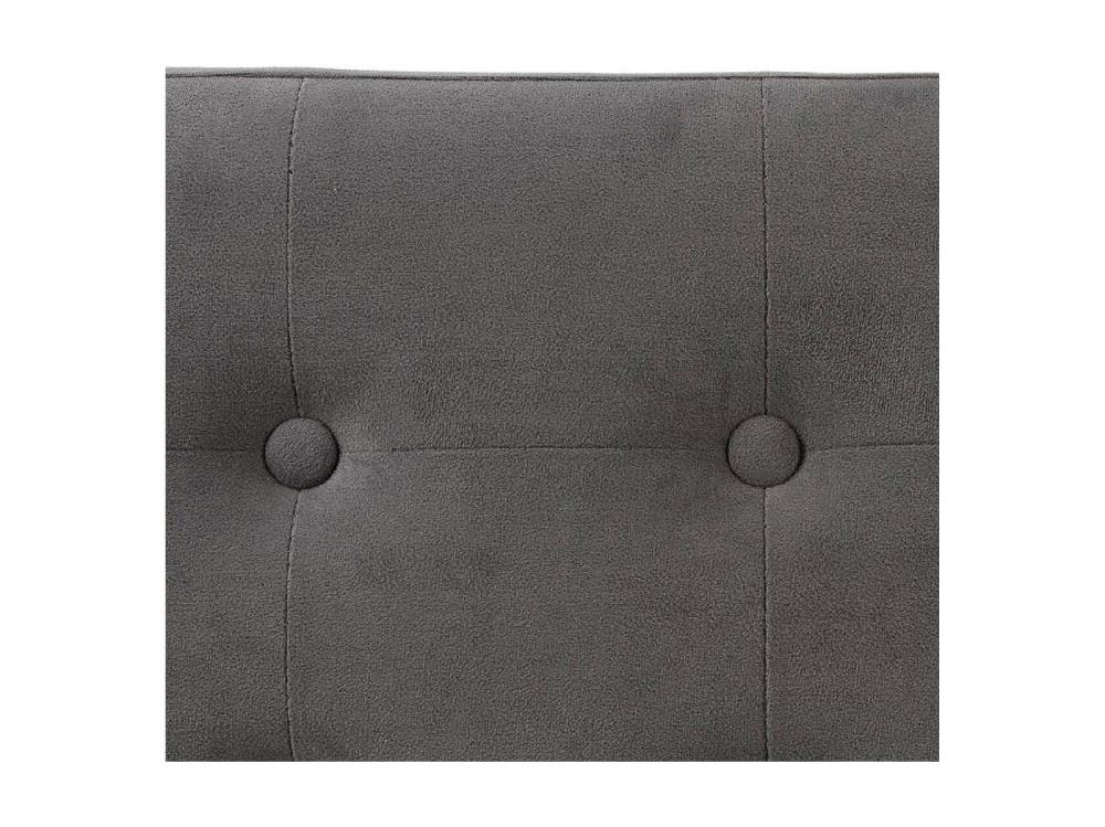 Vente Unique 2 En 1 Pouf Pliant Double Et Coffre De Rangement Velours Gris Foncé 76 X H 38 Cm