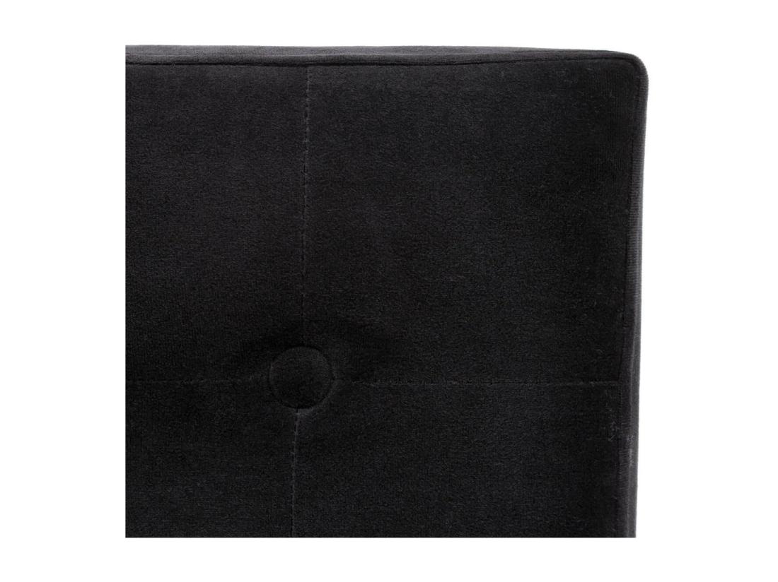 Vente Unique 2 En 1 Pouf Pliant Et Coffre De Rangement Velours Noir 38 X 38 Cm
