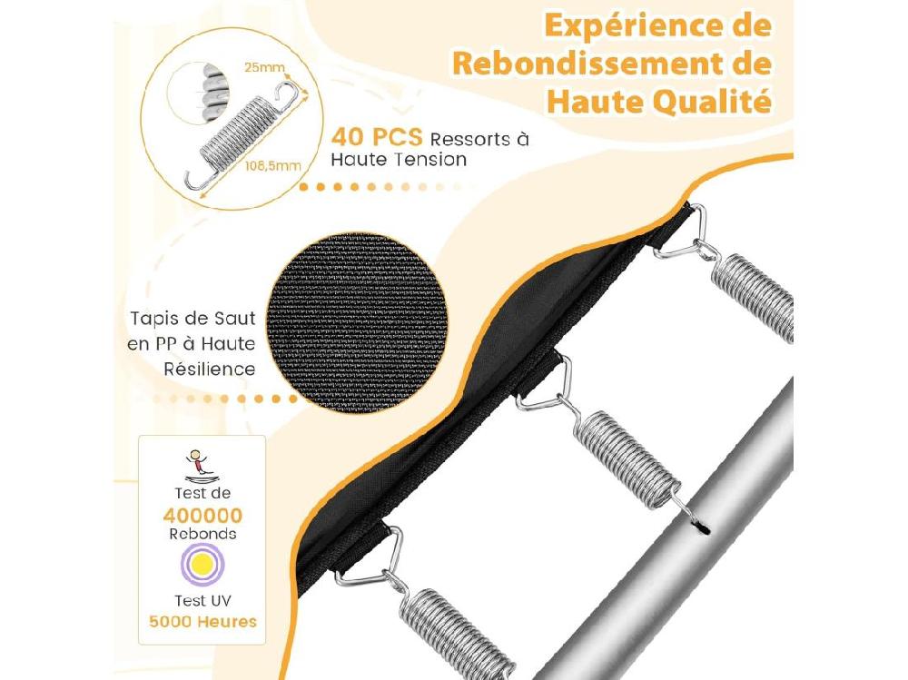 Vente Unique 2 En 1 Trampoline Extérieur Enfants Rectangulair (190x122cm) Avec Balançoire Amovible Trampoline De Jardin Avec Filet De Sécurité Charge Max 100kg Pour Garçon Et Fille De 3 Ans+ (Bleu)