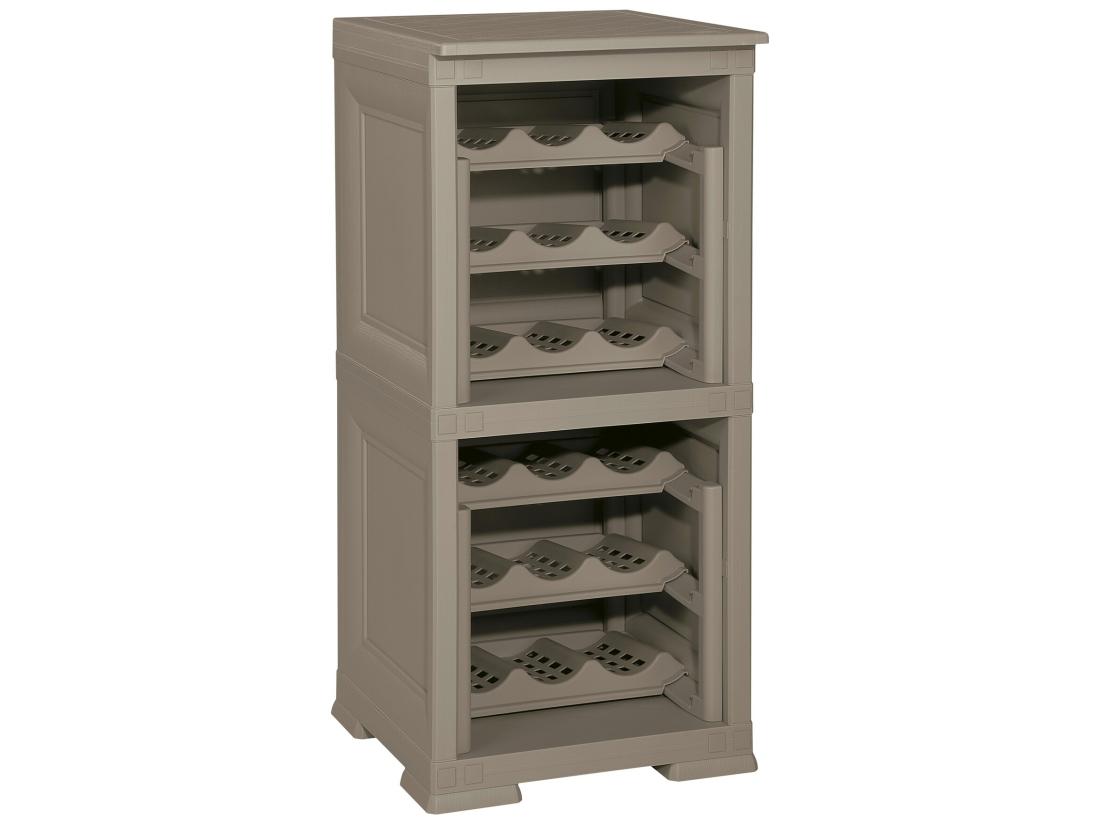 vente unique 2 étagères de rangement modulables avec support pour 18 bouteilles wengé 240x42 5x85 5