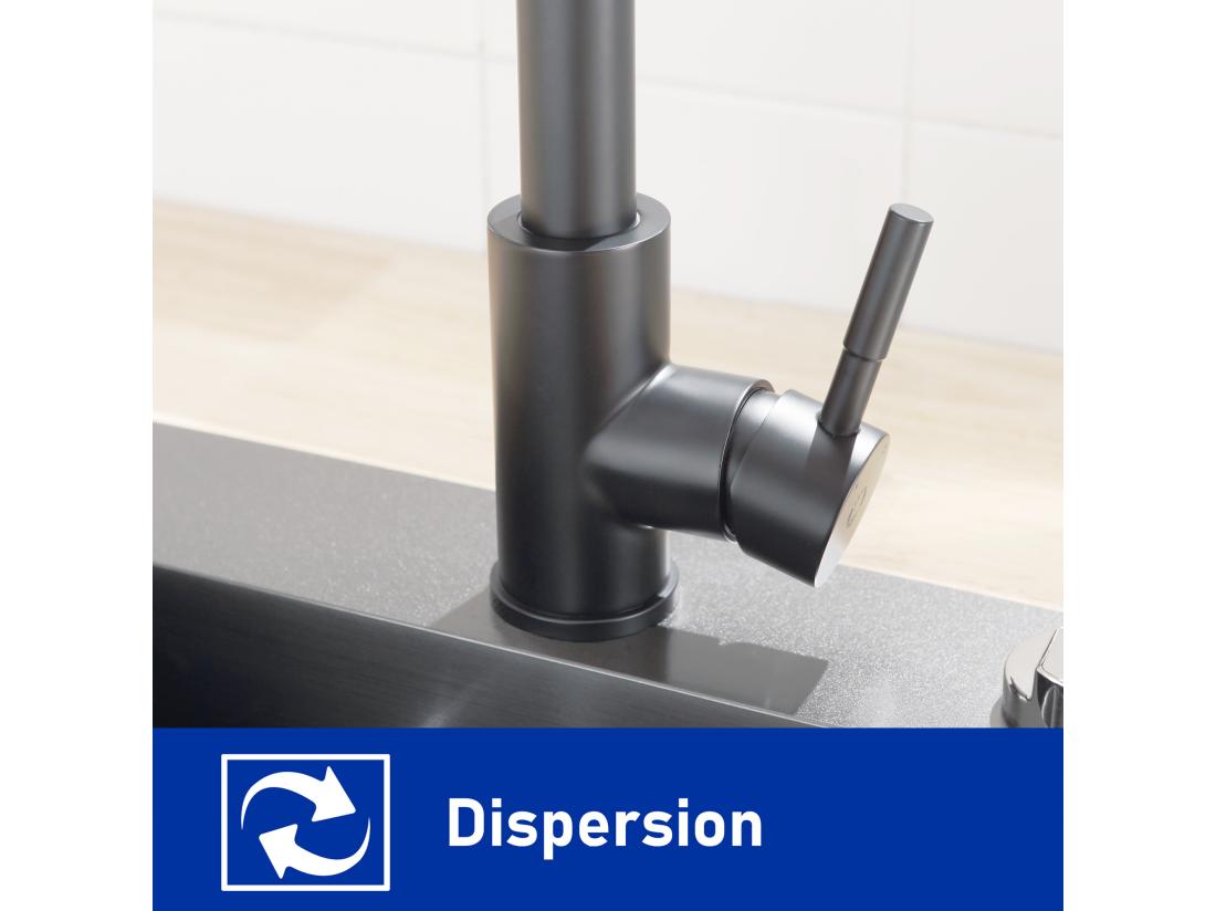 Vente Unique 2PCS Cecipa Max Noir Mitigeur De Cuisine Avec Douchette Extractible Robinet D'évier Cuisine Rotation à 360° 2 Modes De Pulvérisat EU Modèle