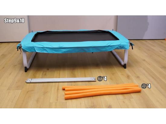 Vente Unique 3 En 1 Trampoline Extérieur Enfants Rectangulair (190x124cm) Avec Balançoire & Barre Horizontale Trampoline De Jardin Avec Filet De Sécurité Charge Max 110kg Jaune
