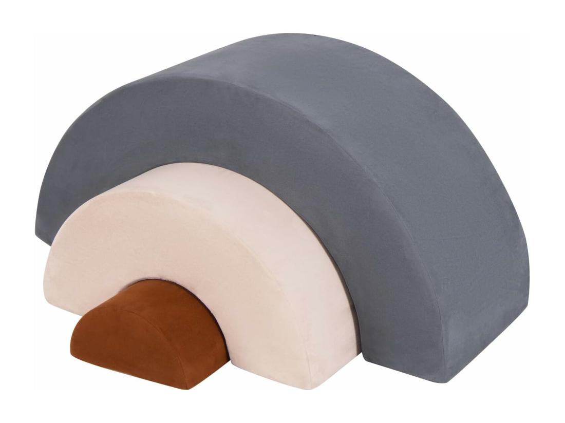 vente unique 3PCS Parcours Motricité Bébé en Forme Arc-en-Ciel avec Housse Module Motricité Bébé avec Combinaison Libre Jouets Éducatifs Montessori 18 Mois+ (Gris)