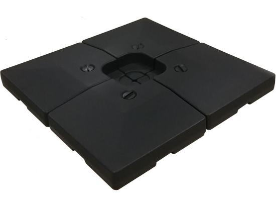vente unique 4 Dalles à lester pour gros parasol déporté - 4 x 3 - 104 KG - Noir