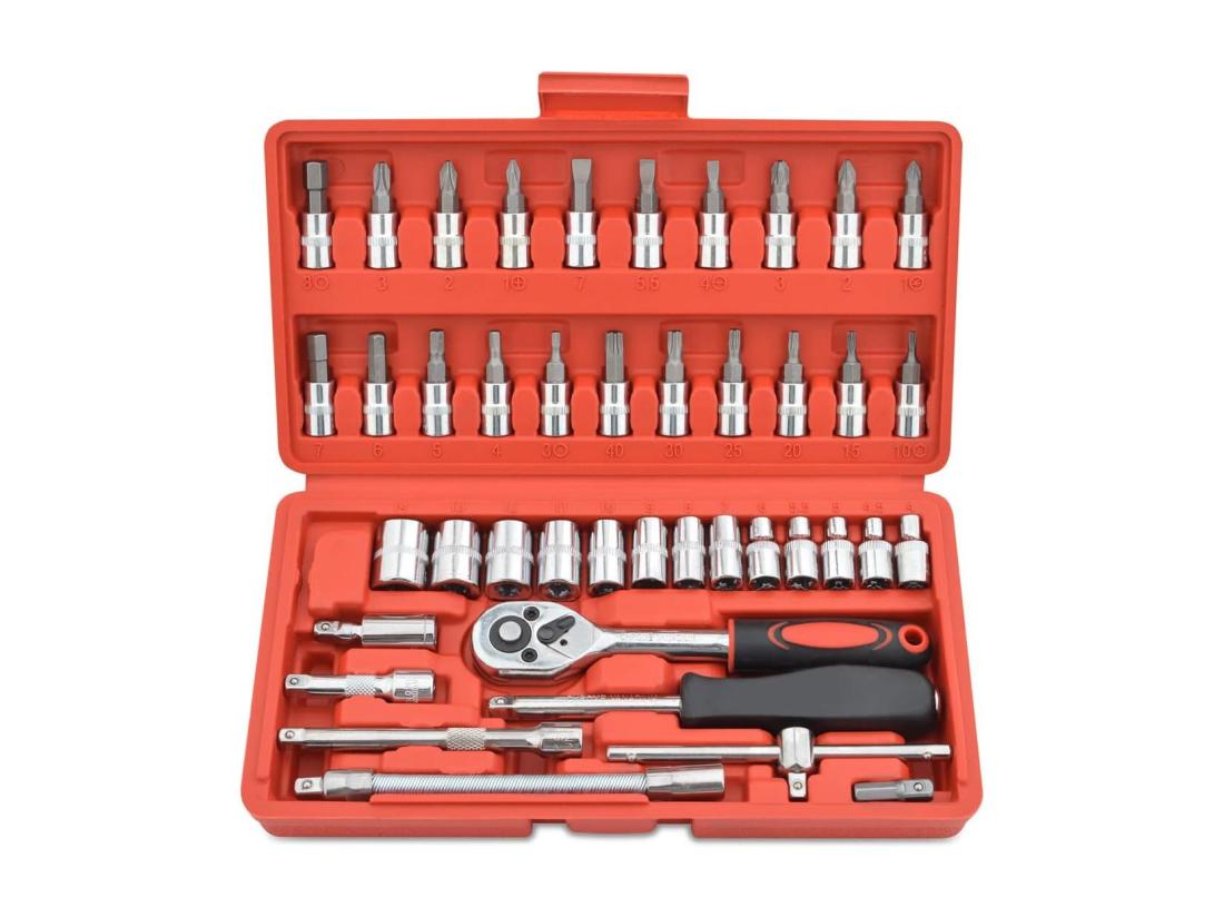 Vente Unique 46pcs Douilles D'entraînement Métriques Avec Boîte à Outils Pour Réparation Automatique