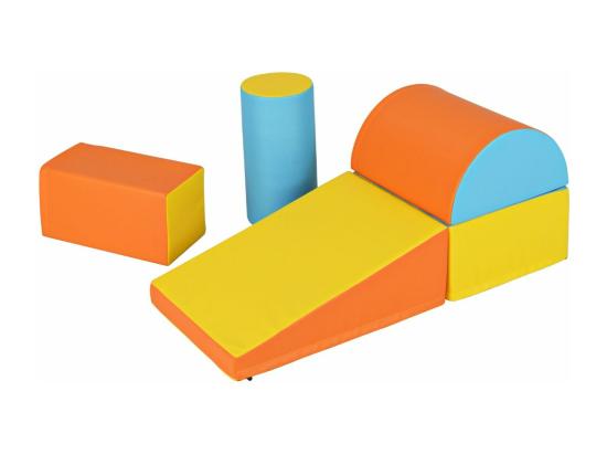 vente unique 5PCS Parcours Motricité Bébé en Mousse EPE avec Housse en PU Module Motricité Bébé avec Fermeture Clair pour Enfants d'Âge Préscolaire (Jaune)