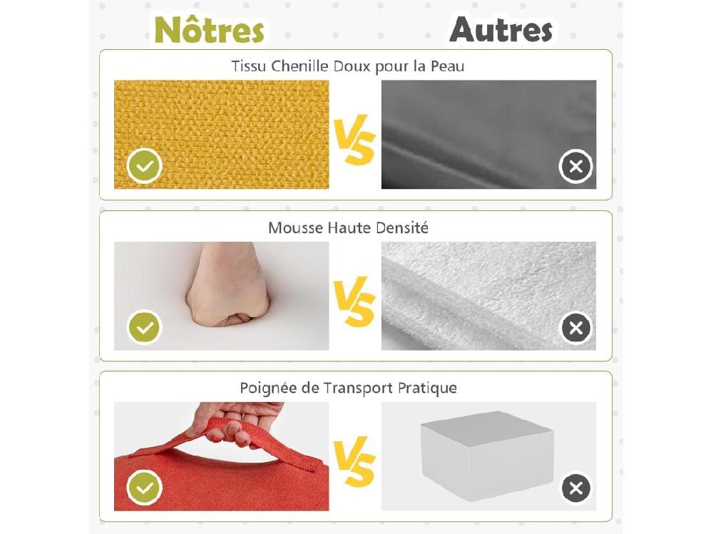 Vente Unique 6 PCS Parcours Motricité Bébé En Mousse Avec Housse En Tissu Chenille Module Motricité Bébé Avec Fermeture Clair Jouets Éducatifs Pour Ramper (Coloré)