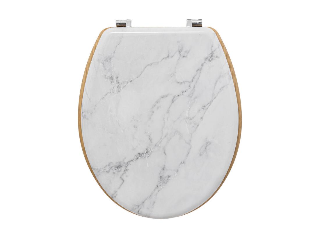 Vente Unique Abattant WC Standard En Bois Blanc Effet Marbre