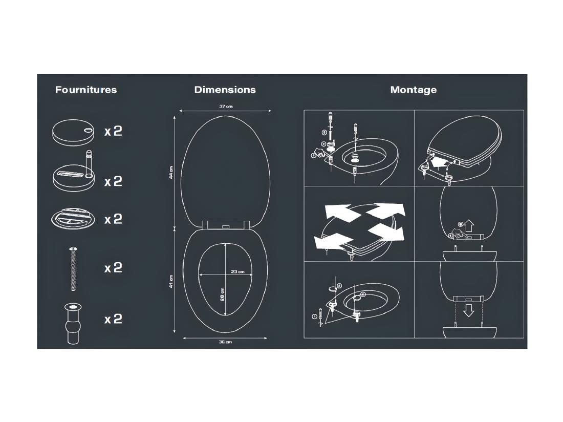 Vente Unique Abattant WC Thermodur Géométrique URBAIN