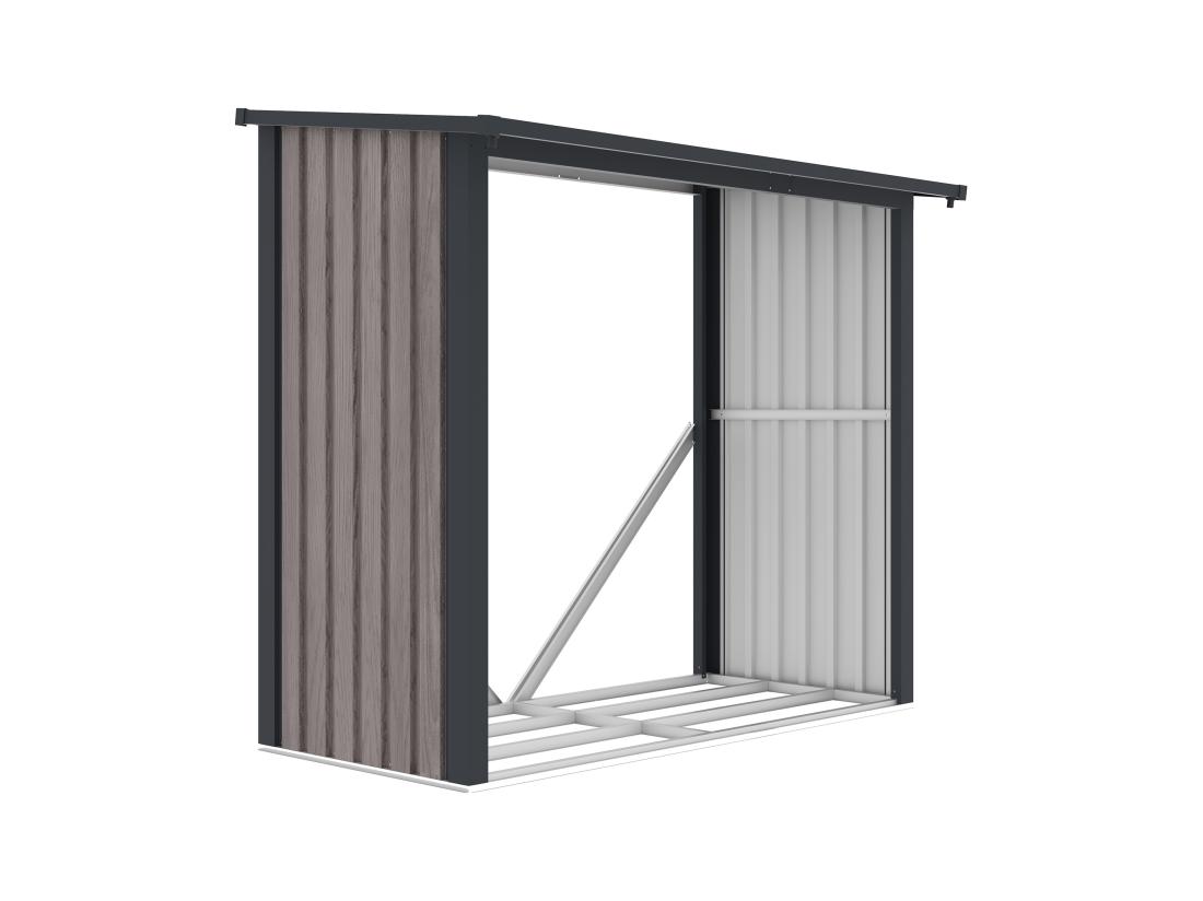 Vente Unique Abri Bûches Métal En Acier Galvanisé Effet Bois 1 98 M3 - 2 Stères - L182 X P89 X H156cm - BIRWOOD
