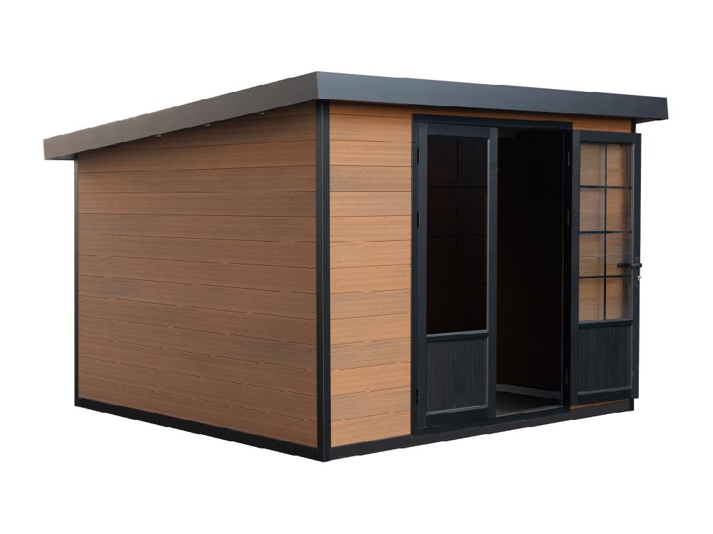 Vente Unique Abri De Jardin En Bois Composite 28 Mm Aspect Naturel Foncé 10 43 M² - HAZELTON