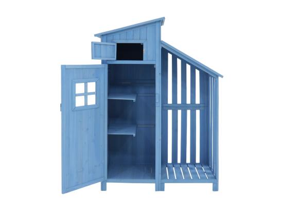 Vente Unique Abri De Jardin En Bois De Sapin - Remise à Outils Avec 2 étagères Intégrées - H 173 Cm - Toit Imperméable En PVC - Vert