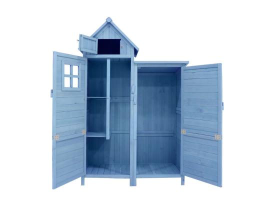 Vente Unique Abri De Jardin En Bois De Sapin - Remise à Outils Avec 2 étagères Intégrées - H 173 Cm - Toit Imperméable En PVC - Vert
