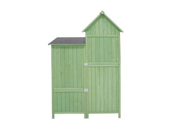 Vente Unique Abri De Jardin En Bois De Sapin - Remise à Outils Avec 2 étagères Intégrées - H 173 Cm - Toit Imperméable En PVC - Vert