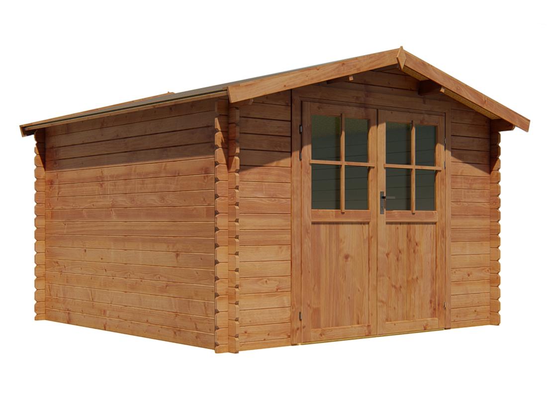 Vente Unique Abri De Jardin En Bois Traité Par Autoclave 9 91 M² épaisseur 28 Mm - HORTUSA