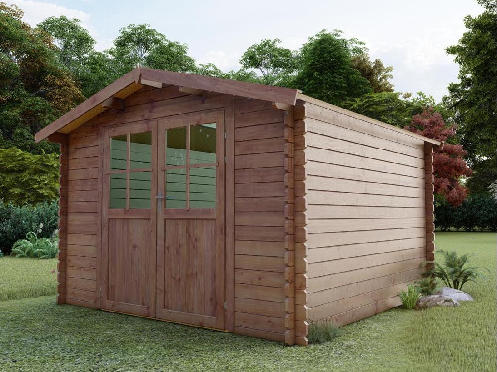vente unique Abri de jardin en bois traité par autoclave 9 91 m² épaisseur 28 mm - HORTUSA