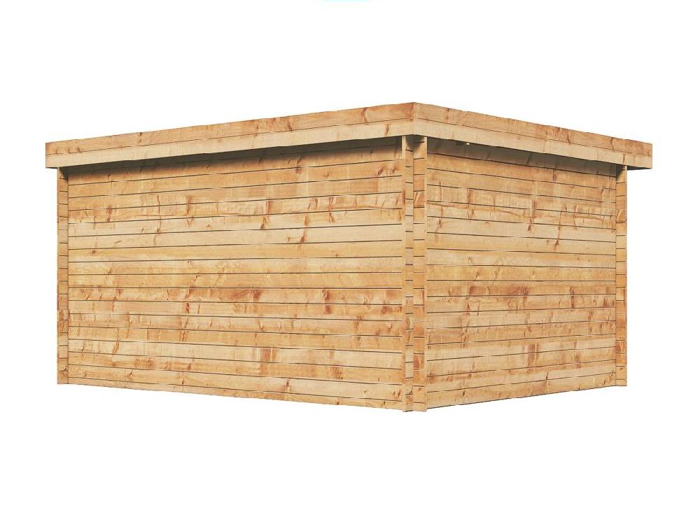 Vente Unique Abri De Jardin En Bois Traité Par Autoclave Avec Toit Plat - 13 M² - épaisseur 28 Mm - CORALIO