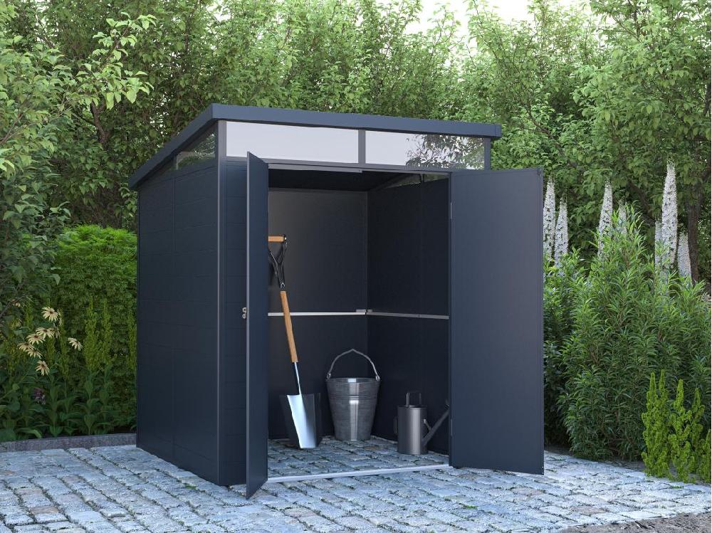 Vente Unique Abri De Jardin En Résine Gris Anthracite 3 65 M² Avec Plancher - MINARO