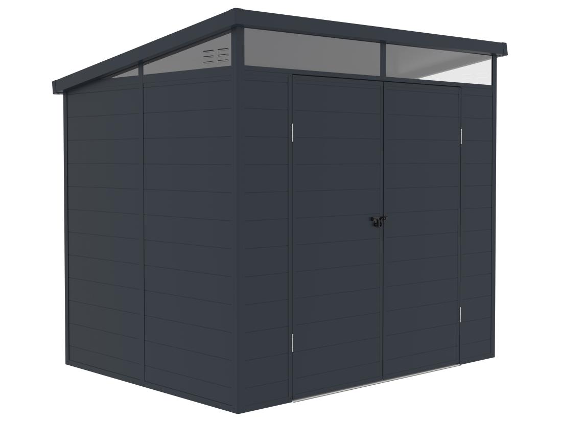 Vente Unique Abri De Jardin En Résine Gris Anthracite 4 57 M² Avec Plancher - MINARO