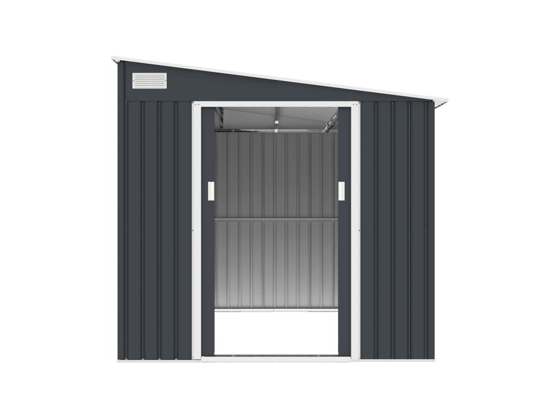 Vente Unique Abri De Jardin Métal Adossé En Acier Galvanisé Anthracite 5 49 M² - DAUSTIN