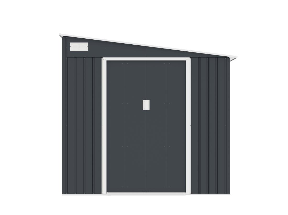 Vente Unique Abri De Jardin Métal Adossé En Acier Galvanisé Anthracite 5 49 M² - DAUSTIN