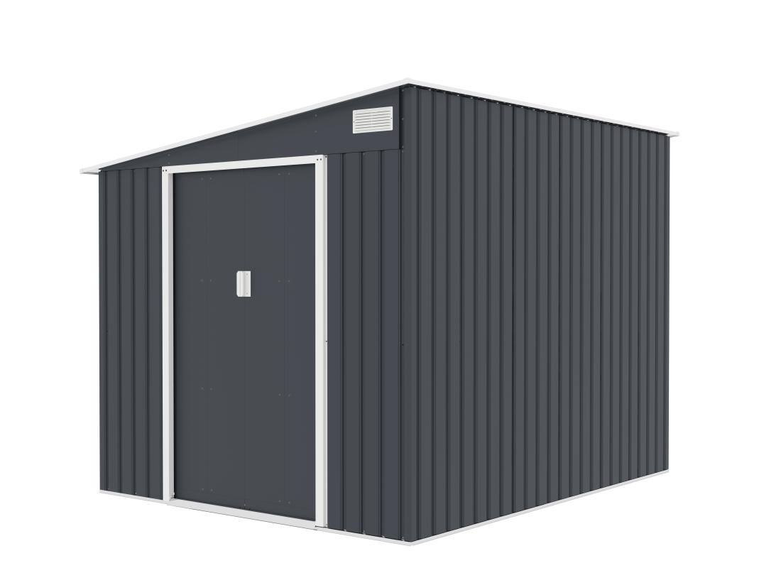 Vente Unique Abri De Jardin Métal Adossé En Acier Galvanisé Anthracite 5 49 M² - DAUSTIN