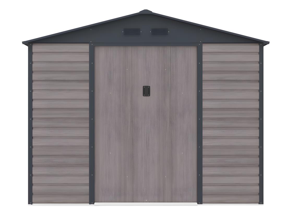 Vente Unique Abri De Jardin Métal En Acier Galvanisé Effet Bois Gris 5 40 M² - ADELMO
