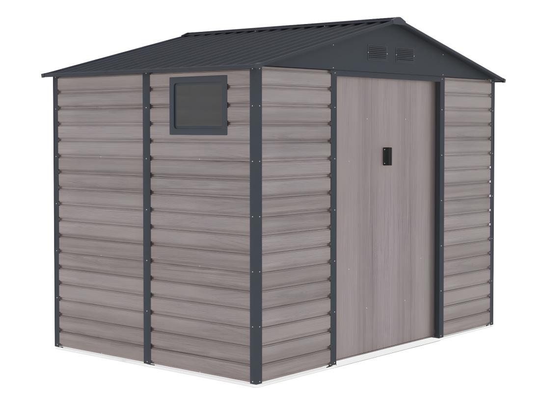 Vente Unique Abri De Jardin Métal En Acier Galvanisé Effet Bois Gris 5 40 M² - ADELMO