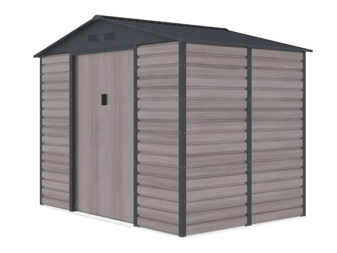 Vente Unique Abri De Jardin Métal En Acier Galvanisé Effet Bois Gris 5 40 M² - ADELMO