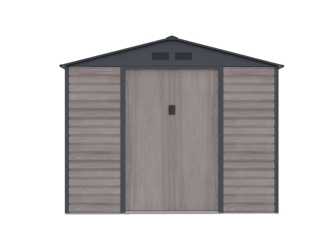 Vente Unique Abri De Jardin Métal En Acier Galvanisé Effet Bois Gris 7 17 M² - ADELMO
