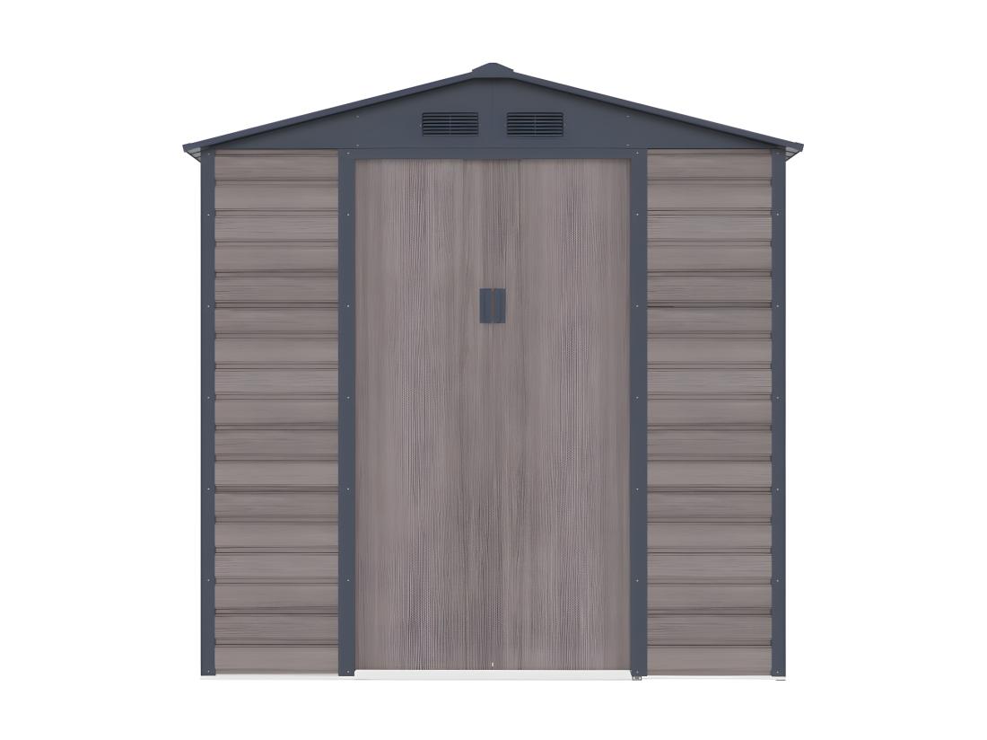 Vente Unique Abri De Jardin Métal En Acier Galvanisé Effet Bois Gris 4 15 M² - ADELMO