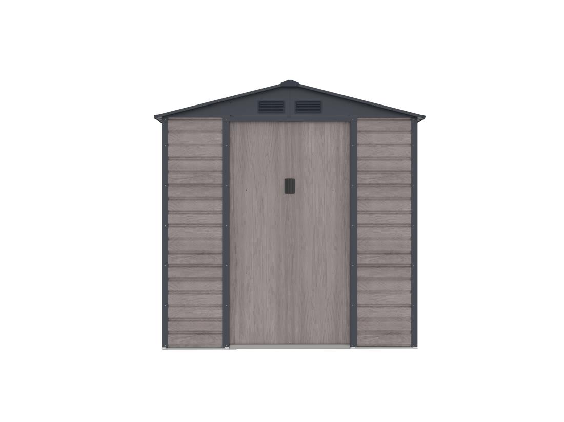Vente Unique Abri De Jardin Métal En Acier Galvanisé Effet Bois Gris 2 79 M² - ADELMO
