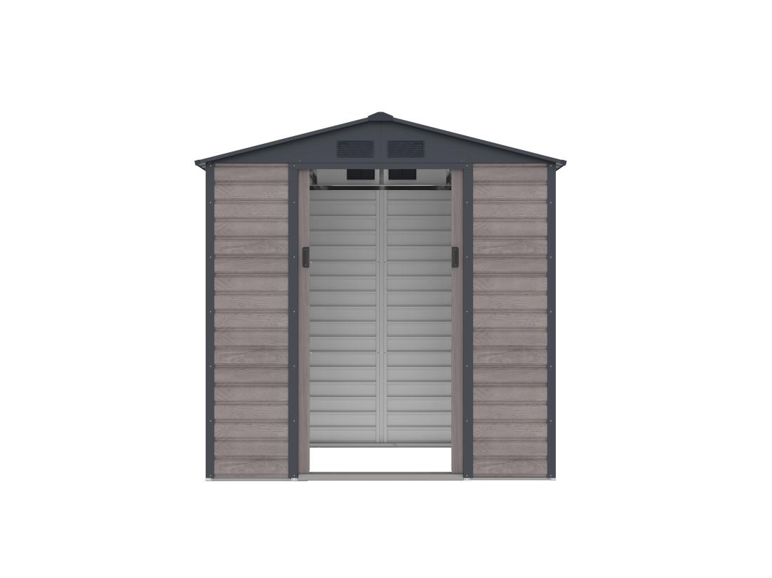Vente Unique Abri De Jardin Métal En Acier Galvanisé Effet Bois Gris 2 79 M² - ADELMO