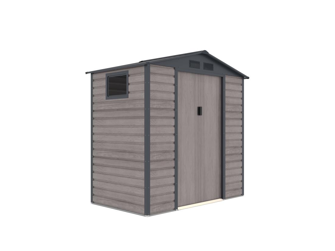 Vente Unique Abri De Jardin Métal En Acier Galvanisé Effet Bois Gris 2 79 M² - ADELMO