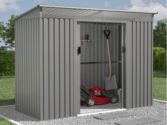 Vente Unique Abri De Jardin Métal En Acier Galvanisé Gris 3 23 M² - FOLCO