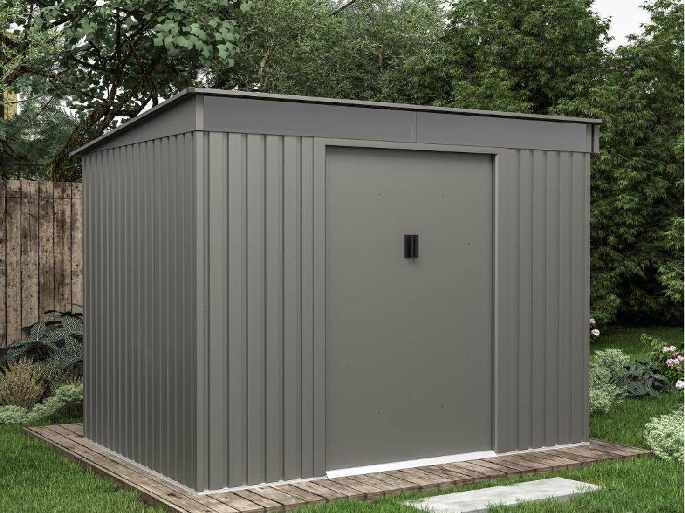 vente unique Abri de jardin métal en acier galvanisé gris 4 77 m² - FOLCO
