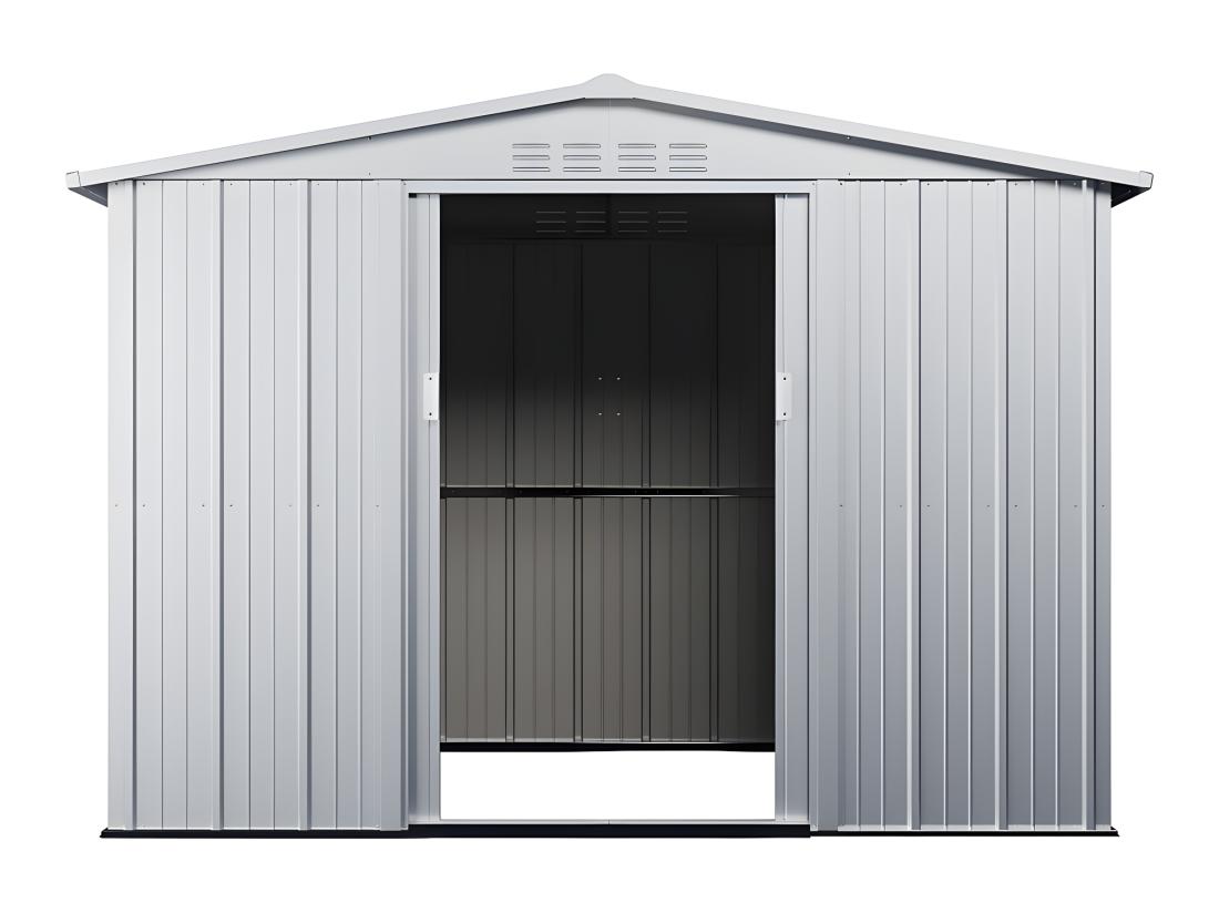 Vente Unique Abri De Jardin Métal En Acier Galvanisé Gris 4 91 M² LINUS