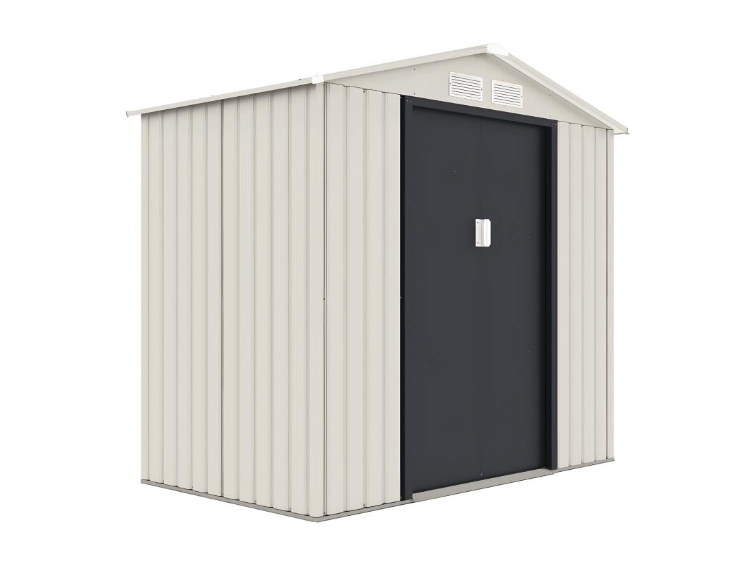 Vente Unique Abri De Jardin Métal "Nebraska" - 2.71 M² - Beige/gris Anthracite