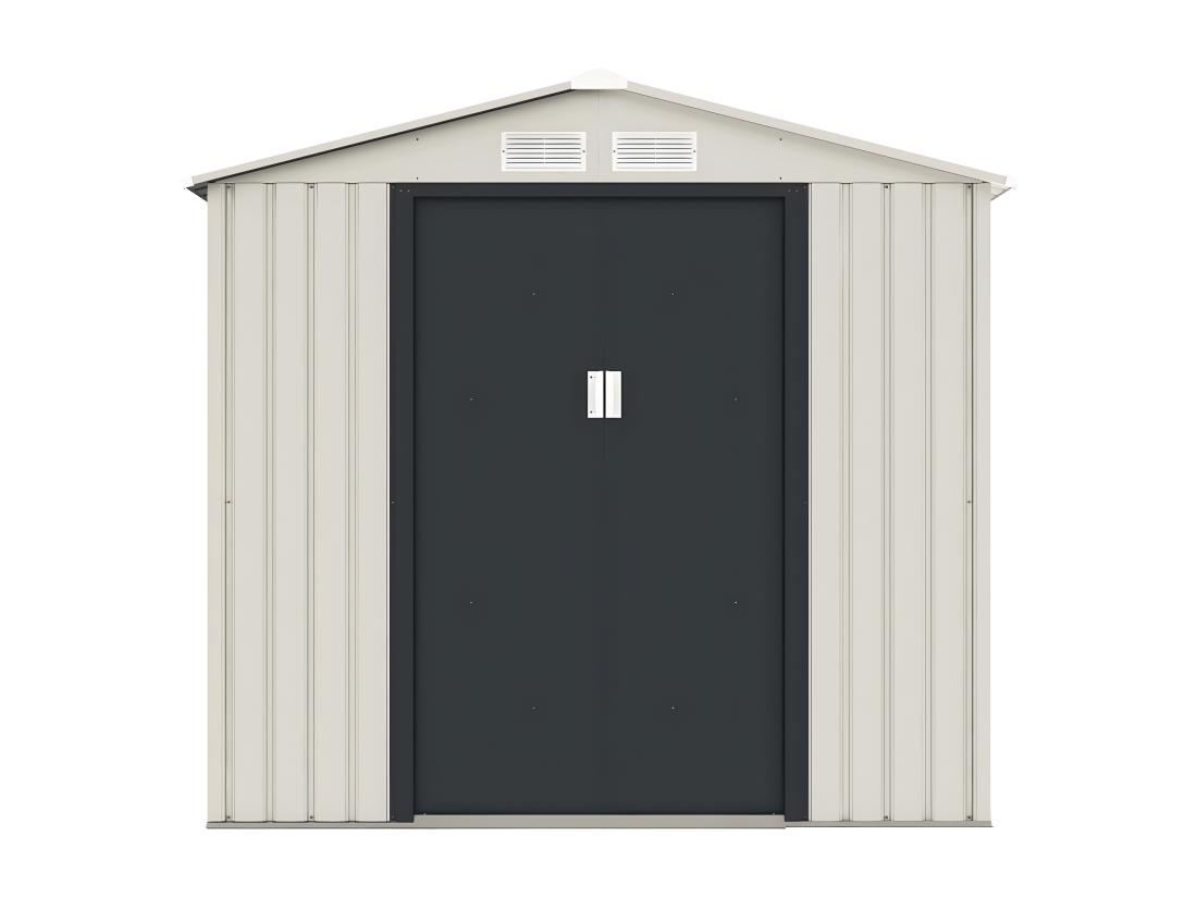 Vente Unique Abri De Jardin Métal "Nebraska" - 2.71 M² - Beige/gris Anthracite