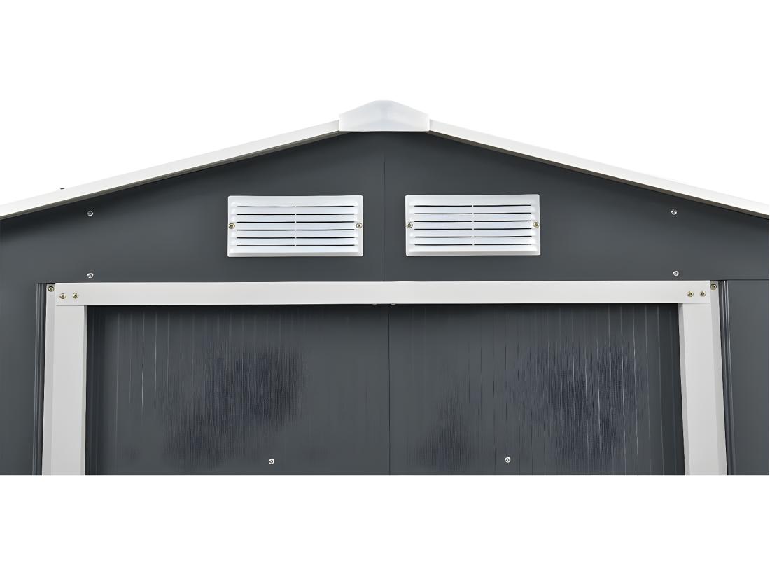 vente unique Abri de jardin métal "Vegas" - 12.98 m² - Gris