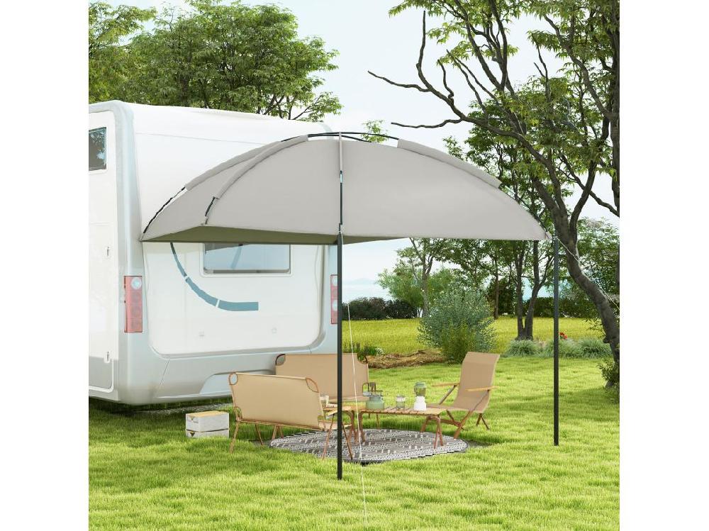 vente unique Abri solaire de camping - barnum réglable en dôme sac inclus - acier polyester haute densité gris