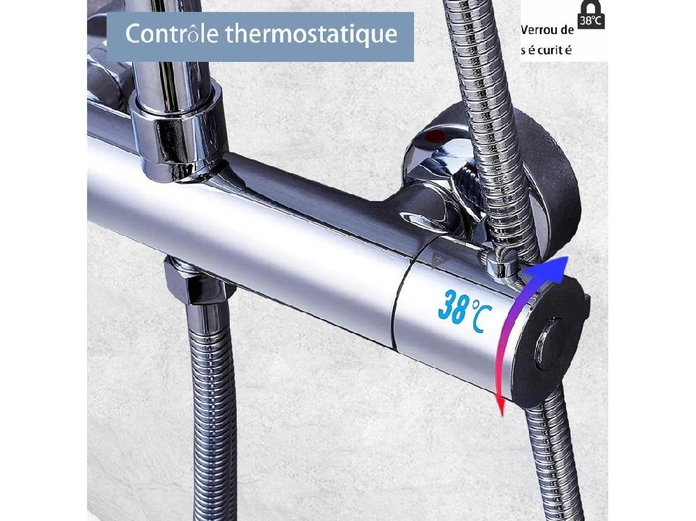 Vente Unique AICA Colonne De Douche Thermostatique Avec Mitigeur Thermostatique