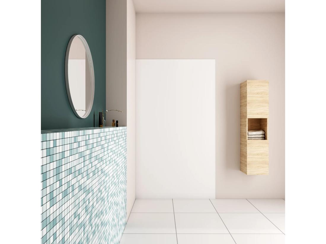 Vente Unique AICA Panneau Mural De Douche Blanc 100x210cm Panneaux Muraux Salle De Bain Habillage Mural Aluminium