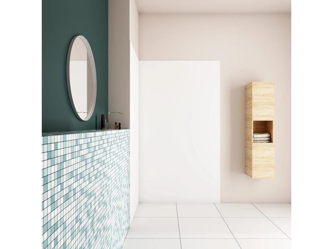 Vente Unique AICA Panneau Mural De Douche Blanc 100x90x210cm Panneaux Muraux Salle De Bain Habillage Mural Aluminium Avec 2 Profilés De Finition
