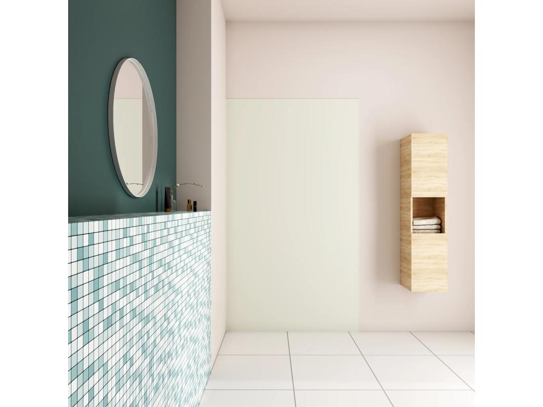 Vente Unique AICA Panneau Mural De Douche Ivoire 100x210cm Panneaux Muraux Salle De Bain Habillage Mural Aluminium